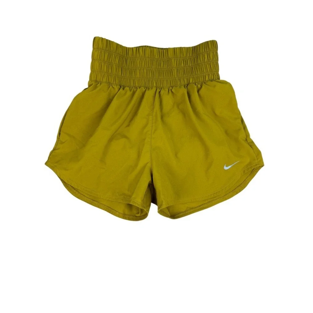 Nike One‎ Women's Small Mustard Yellow Dri-Fit Ultra High Waisted 3